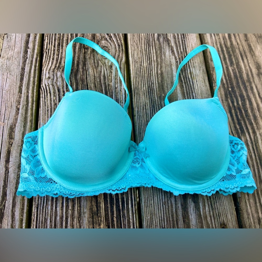 36B Gilligan & O’Malley Turquoise Mermaidcore Lace Padded Bra